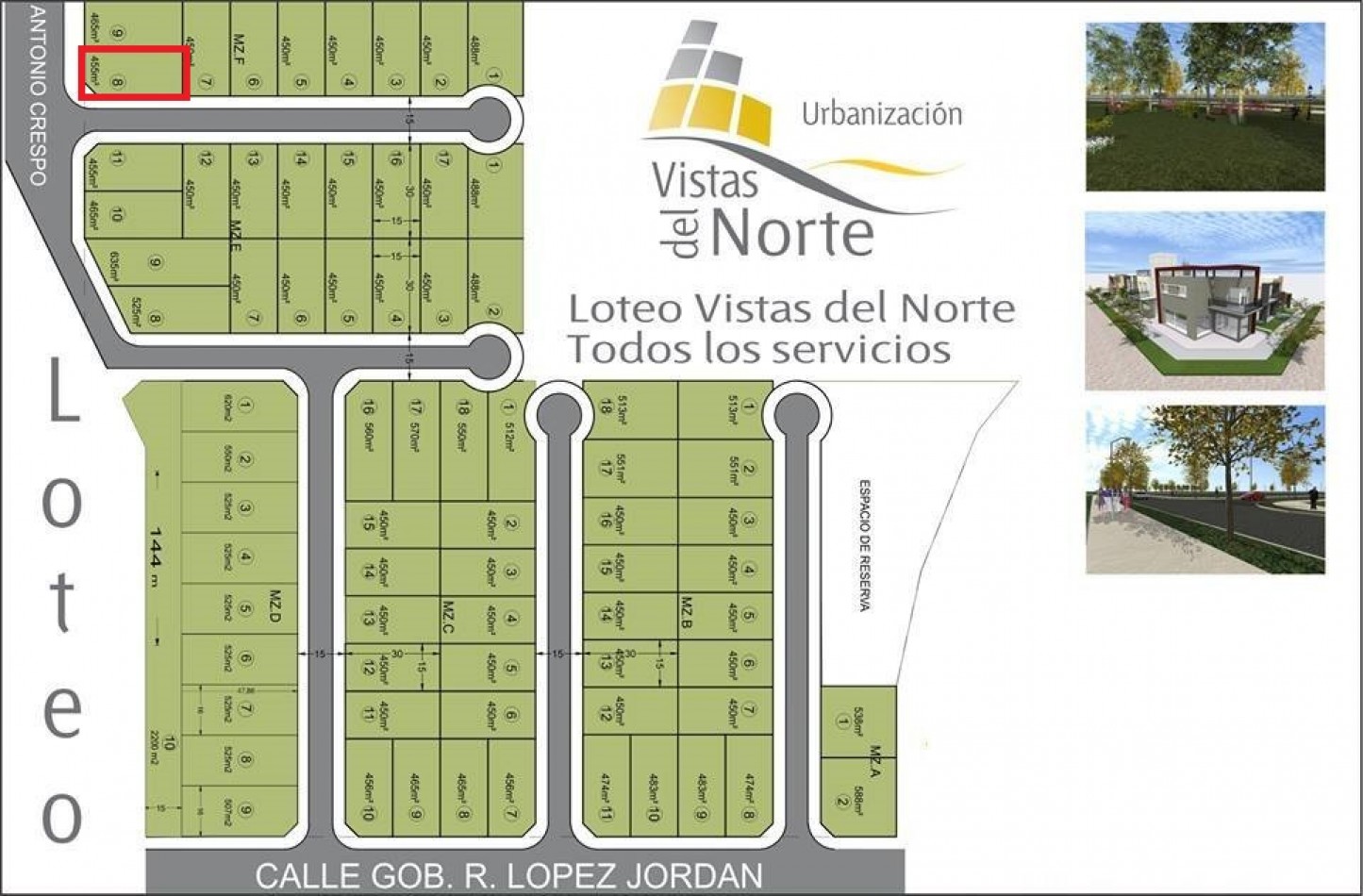 Lote en barrio Vistas del Norte